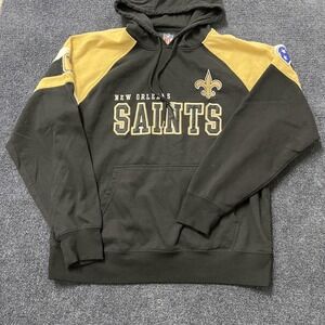 New Orleans Saints Hoodie Sweatshirt Mens XL Black NFL Football GIII Fleece